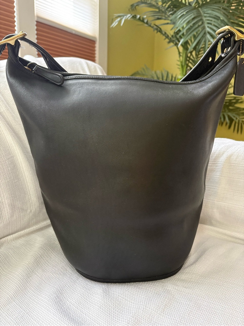 Vintage Coach 9085 XL Duffle Sac Black Leather Shoulder Bag Hungary Rare
